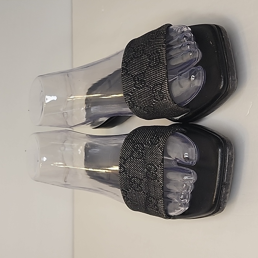 Gucci Sandalo Suola Gomma Denim GG Nero Sandal - Picture 4 of 17